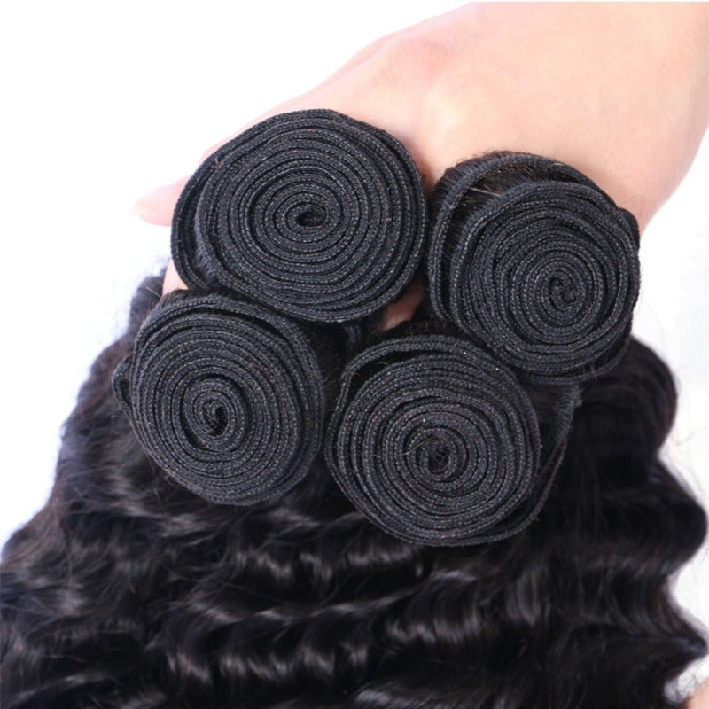 100% Virgin Remy hair Bundles Natural color Deep Wave