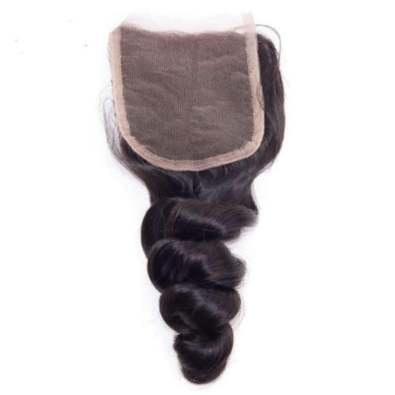 Ustar 100% Human Hair 4X4 Free Part CLOSURE Loose Bouncy