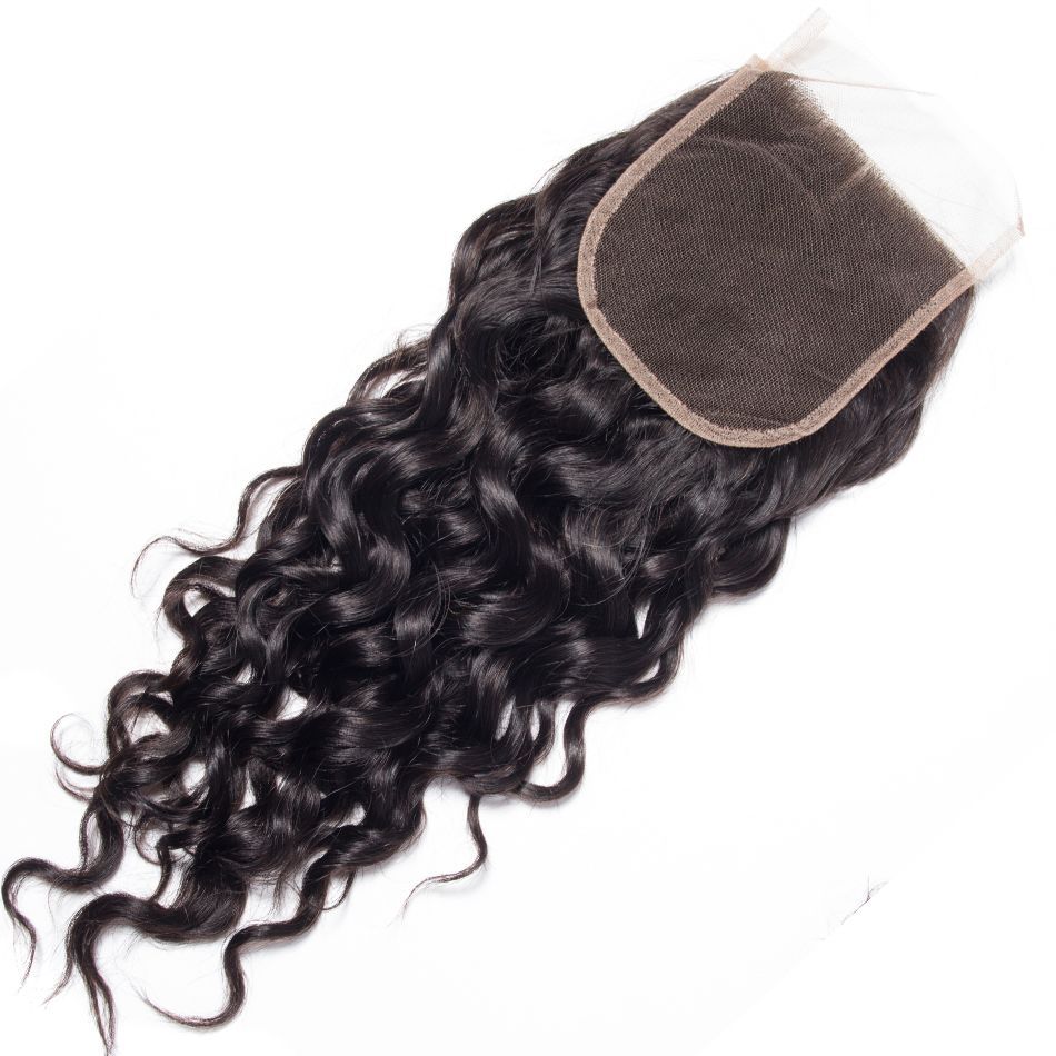 4x4 Jerry Curly Closure Free Part & Middle Part 100% Human Hair Closure – Transparent Lace, Natural Black