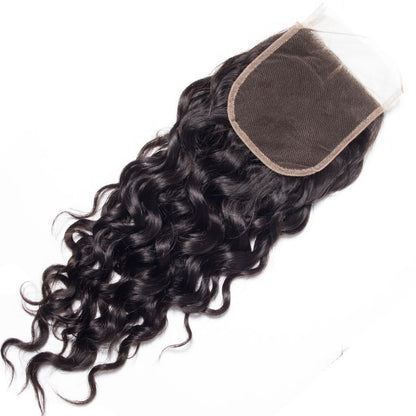 4x4 Jerry Curly Closure Free Part & Middle Part 100% Human Hair Closure – Transparent Lace, Natural Black